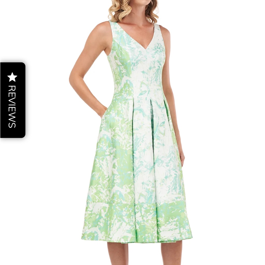 Kay Unger Taylor A-Line Sleeveless Green Dress | Women Size 6